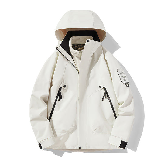 Unisex Wasserdichte, atmungsaktive Hardshell-Outdoorjacke mit Kapuze Nord Taschen