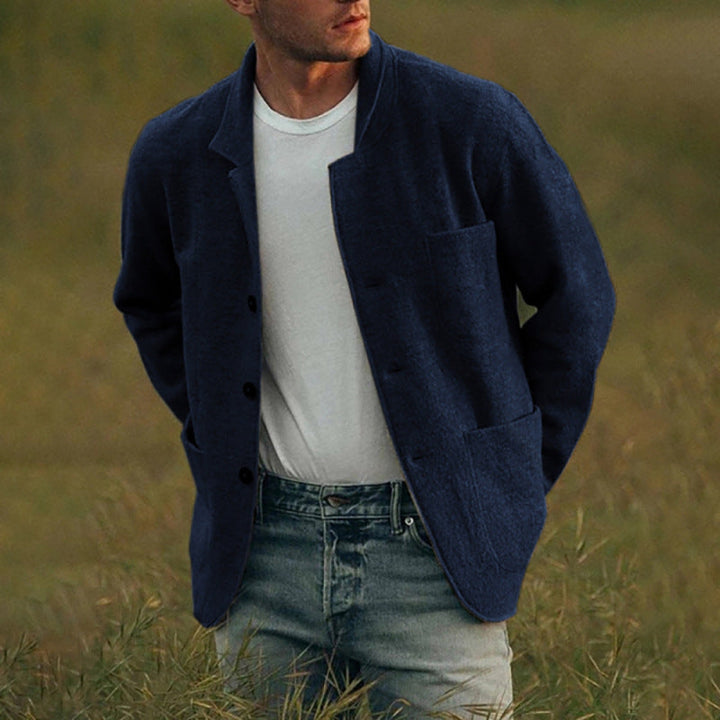 Herren lässige Wolljacke mit modernem Schnitt und praktischen Taschen