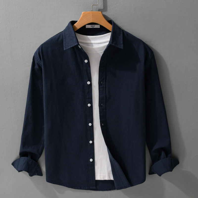 Herren Texturiertes Baumwoll-Hemdjacken-Overshirt im Relaxed-Fit mit Kentkragen Nord Taschen