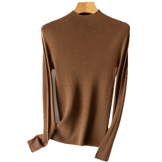 Damen Feinstrick-Longsleeve mit kurzem Stehkragen und schlanker Silhouette Nord Taschen