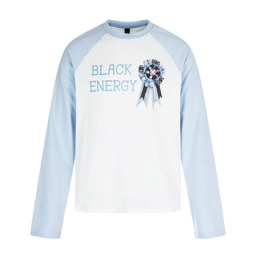 Damen Langarmshirt mit Raglanärmeln, dekorativem Schleifen-Print und weichem Baumwollmix Nord Taschen