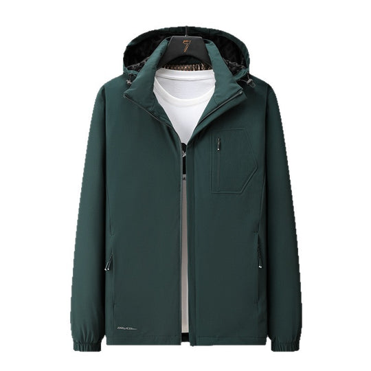 Herren Urban-minimalistische Softshell-Kapuzenjacke mit verdeckten Reißverschlüssen und elastischem Saum Nord Taschen