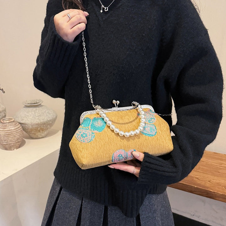 Damen elegante Handtasche mit funkelnden Perlenakzenten Nord Taschen