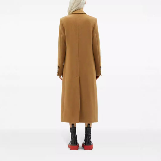 Damen Maxilanger Einreihiger Longcoat im minimalistischen Tailoring mit Pattentaschen Nord Taschen