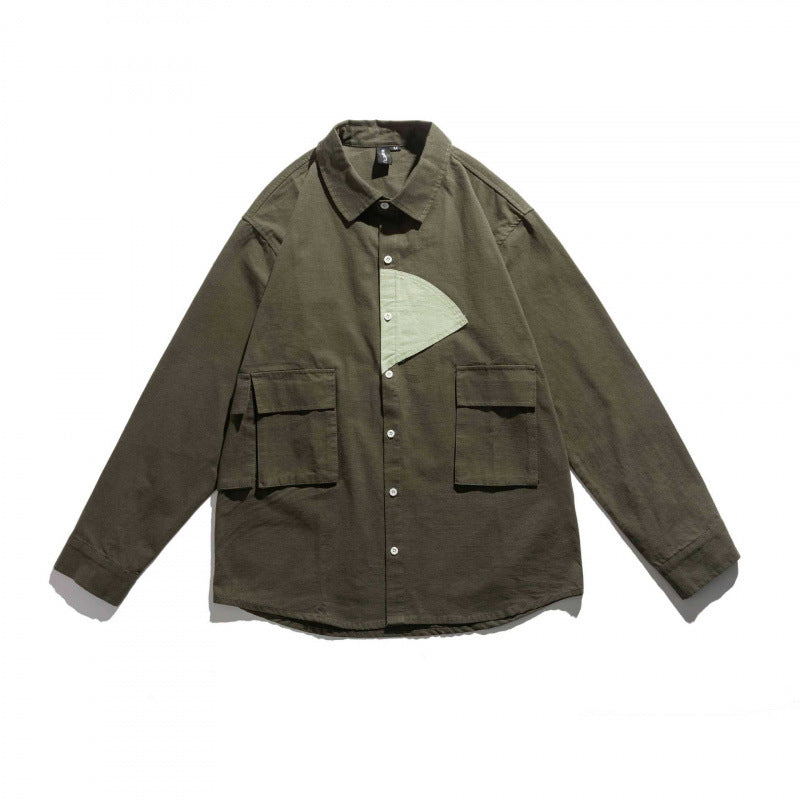 Unisex Kastenförmiges Utility-Overshirt mit kontrastierter Brustapplikation und aufgesetzten Pattentaschen Nord Taschen