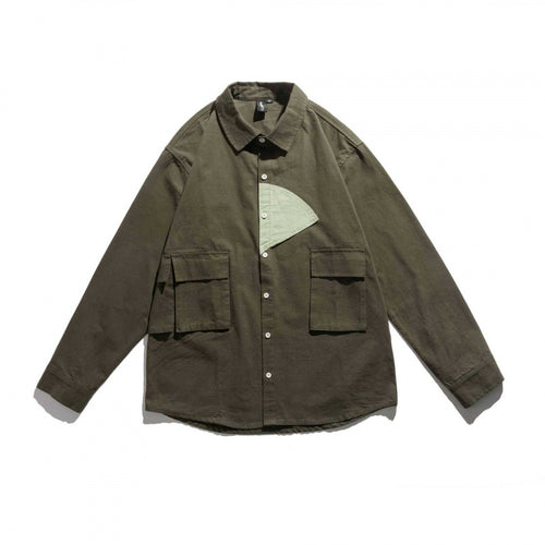 Unisex Kastenförmiges Utility-Overshirt mit kontrastierter Brustapplikation und aufgesetzten Pattentaschen Nord Taschen