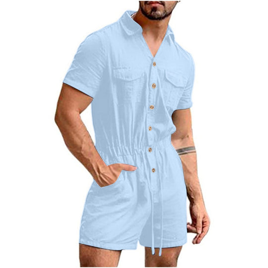 Herren Kurzoverall mit lNord Taschenhaftem Blumenmuster Nord Taschen