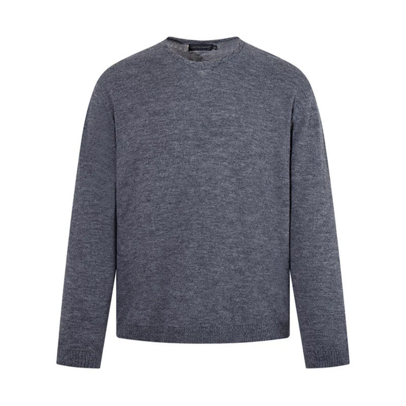 Herren Feinstrickpullover mit Rundhalsausschnitt, lockerer Passform und geripptem Saum Nord Taschen