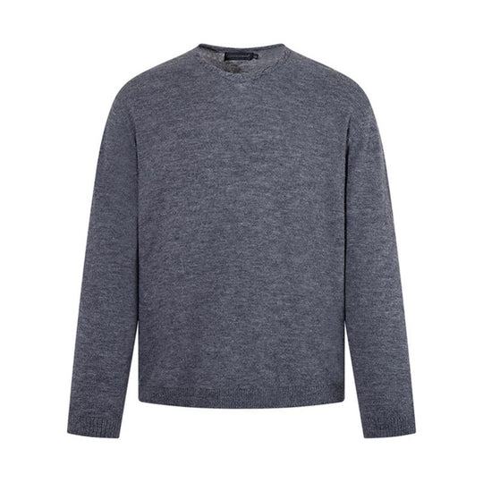 Herren Feinstrickpullover mit Rundhalsausschnitt, lockerer Passform und geripptem Saum Nord Taschen