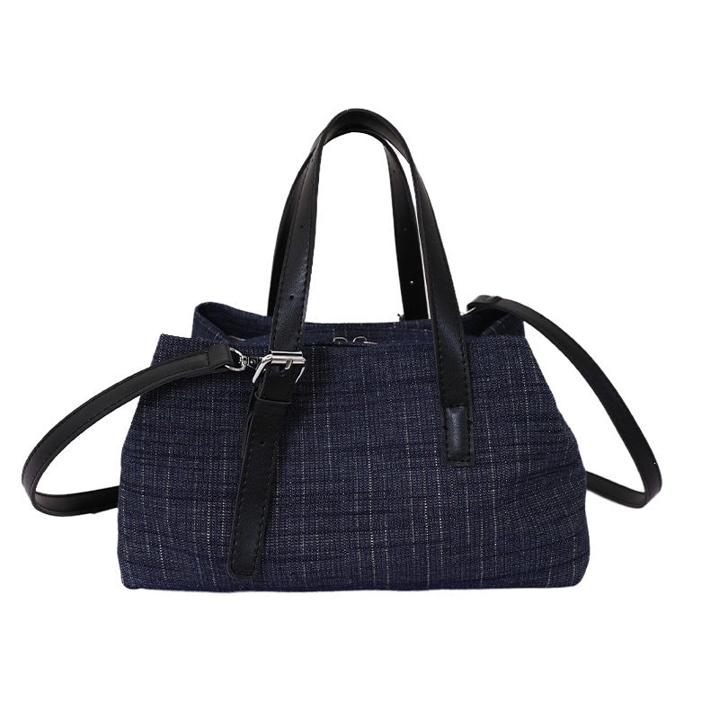 Damen Denim Shopper-Tasche mit abnehmbarem Anhänger Nord Taschen
