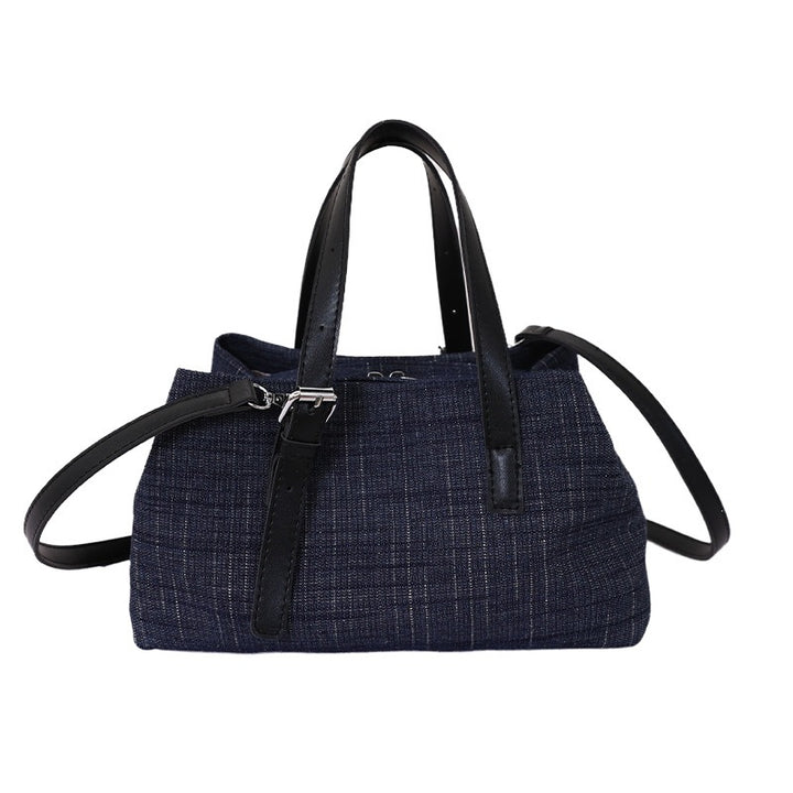 Damen Denim Shopper-Tasche mit abnehmbarem Anhänger Nord Taschen