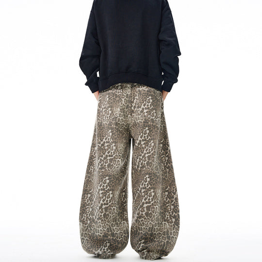 Damen Weite Leoparden-Print Palazzohose aus fließendem Viskose-Mix Nord Taschen