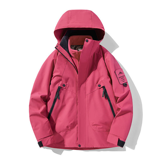 Unisex Wasserdichte, atmungsaktive Hardshell-Outdoorjacke mit Kapuze Nord Taschen