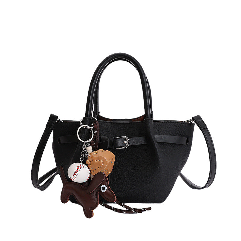 Damen modische Handtasche mit Tieranhänger Nord Taschen