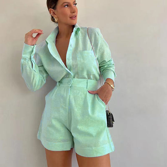 Damen Kurz-Overall mit eleganter Hemdblusen-Optik Nord Taschen