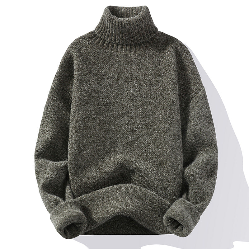 Herren Rollkragenpullover aus Bouclé-Feinstrick mit gerippten Bündchen Nord Taschen