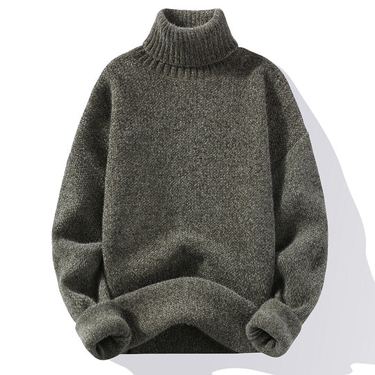 Herren Rollkragenpullover aus Bouclé-Feinstrick mit gerippten Bündchen Nord Taschen