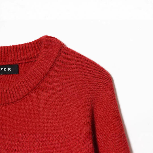 Damen Strickpullover mit Pferde-Motiv und Fransenapplikation, Oversize-Rundhals Nord Taschen