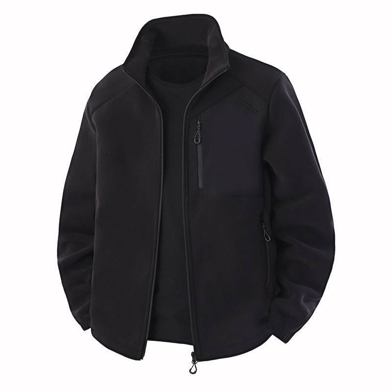 Herren Hybrid-Fleecejacke mit Softshell‑Einsätzen, Brust-Reißverschlusstasche und Zwei-Wege-Frontreißverschluss Nord Taschen