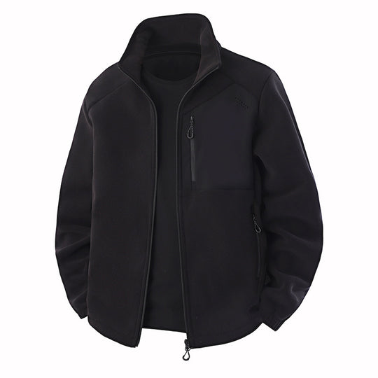 Herren Hybrid-Fleecejacke mit Softshell‑Einsätzen, Brust-Reißverschlusstasche und Zwei-Wege-Frontreißverschluss Nord Taschen