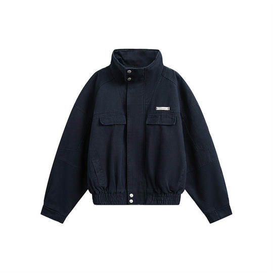 Unisex Kurz geschnittene Boxy-Outdoorjacke mit versteckter Reißverschlussblende, hohem Stehkragen und elastischem Bund Nord Taschen