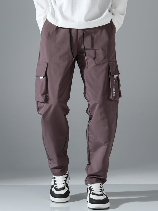 Herren Tapered Cargo-Jogginghose mit elastischem Tunnelzug, multifunktionalen Klapptaschen & ergonomischen Nähten Nord Taschen