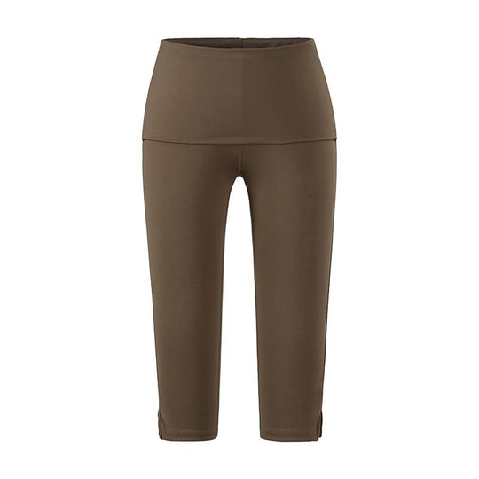Damen Capri-Leggings mit hohem Umschlagbund, Shaping-Effekt und seitlichem Bein-Schlitz Nord Taschen