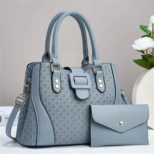 Damen modische Handtasche mit anspruchsvollem Reliefdesign und abnehmbarer Clutch Nord Taschen