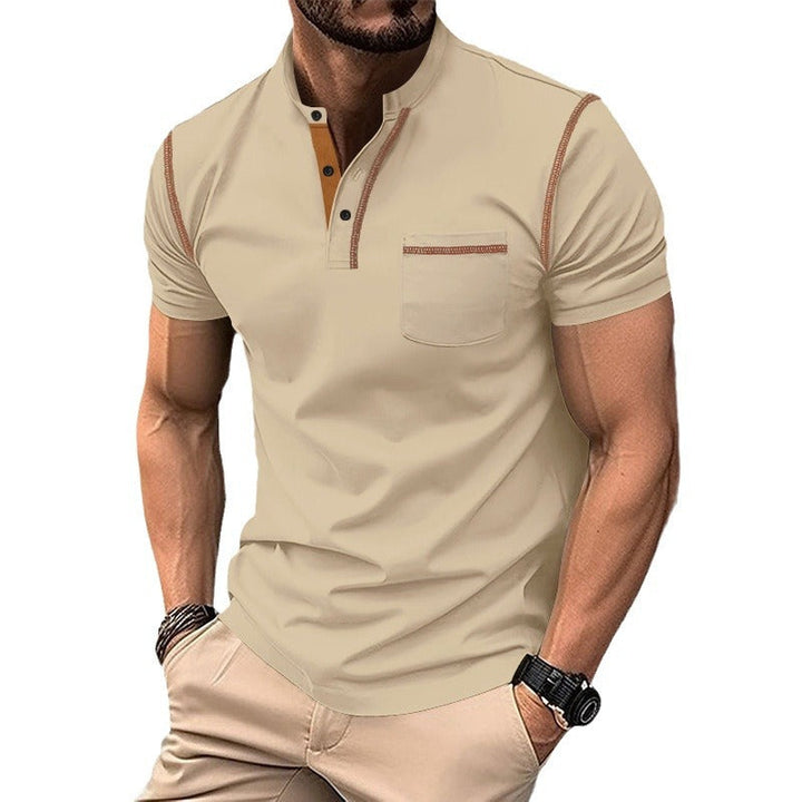 Herren shirt mit modernem Henley-Kragen und praktischen Brusttasche Nord Taschen