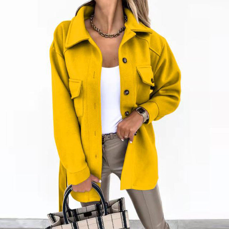 Damen Oversize-Hemdenjacke mit aufgesetzten Klappentaschen Nord Taschen