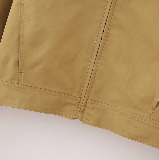 Damen Cropped Blousonjacke mit breitem Hemdkragen und verdecktem Reißverschluss Nord Taschen