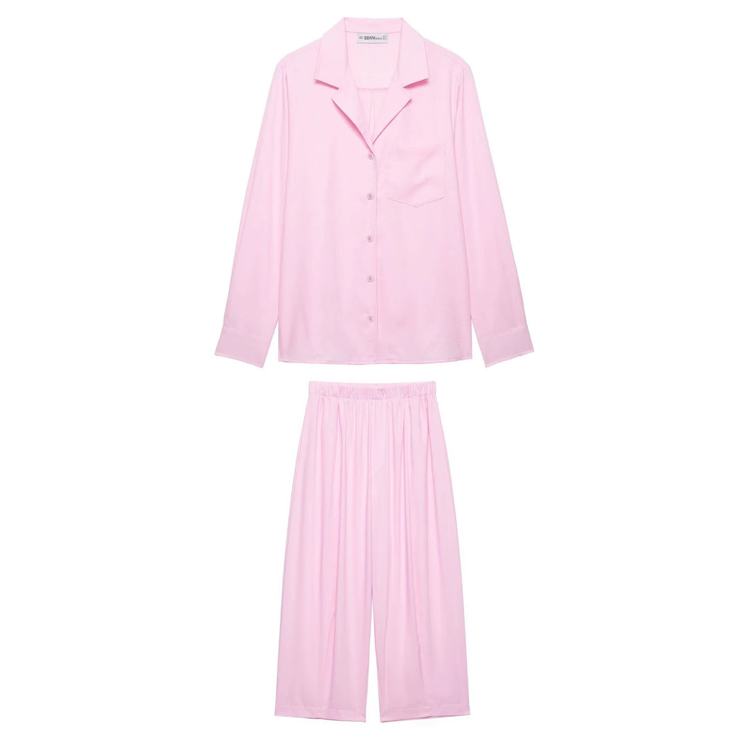 Damen Zweiteiliges Lounge‑Set mit Hemdoberteil und weiter Culotte mit Elastikbund Nord Taschen