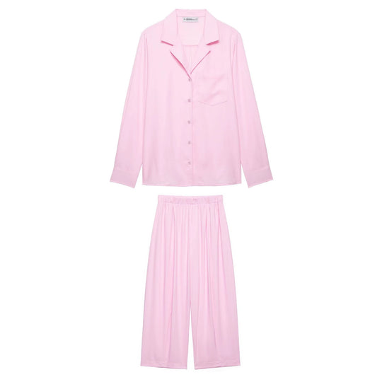 Damen Zweiteiliges Lounge‑Set mit Hemdoberteil und weiter Culotte mit Elastikbund Nord Taschen