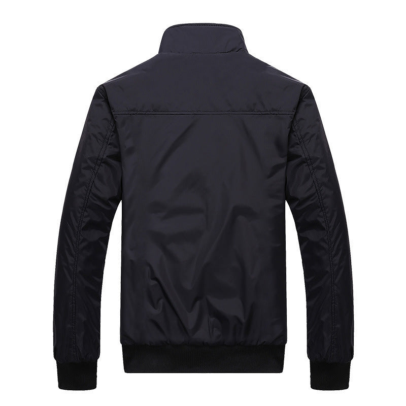 Herren leichter Nylon-Bomber mit kariertem Innenfutter, hohem Stehkragen und Reißverschlusstaschen Nord Taschen