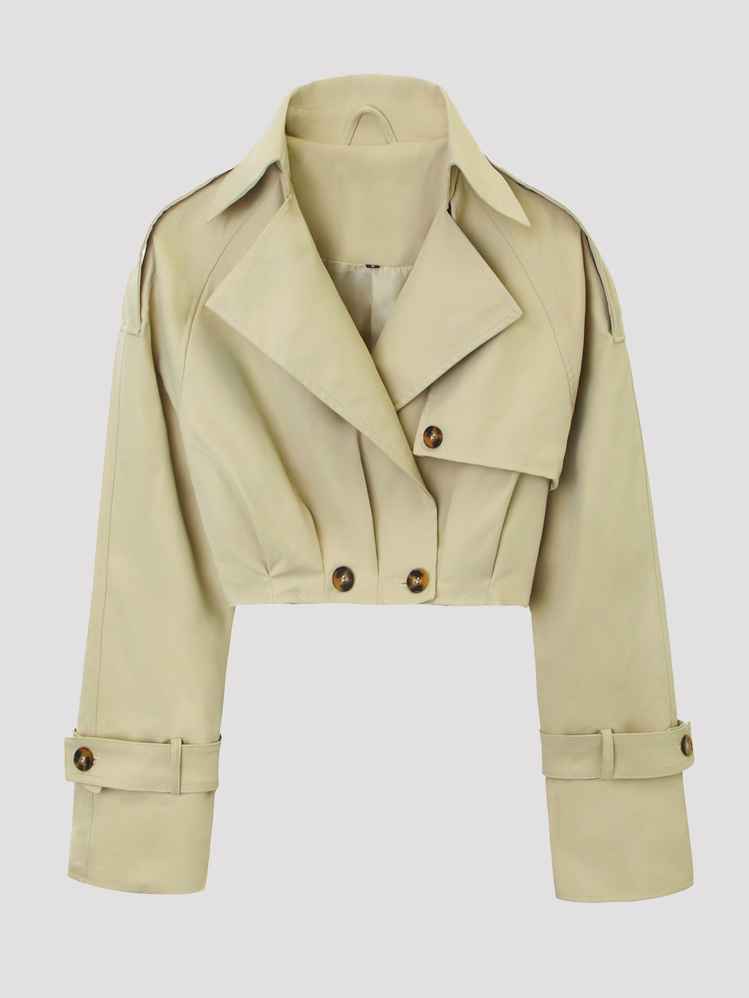 Damen Kurzjacke im Trenchcoat‑Stil mit weitem Revers Nord Taschen