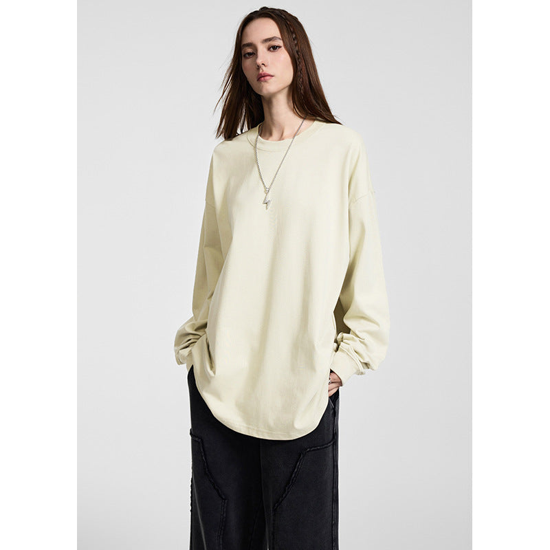 Herren Oversize-Langarmshirt mit überschnittener Schulter und Rundhalsausschnitt Nord Taschen