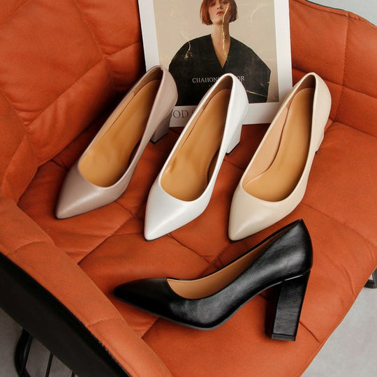 Damen elegante High Heels mit blockiertem Absatz