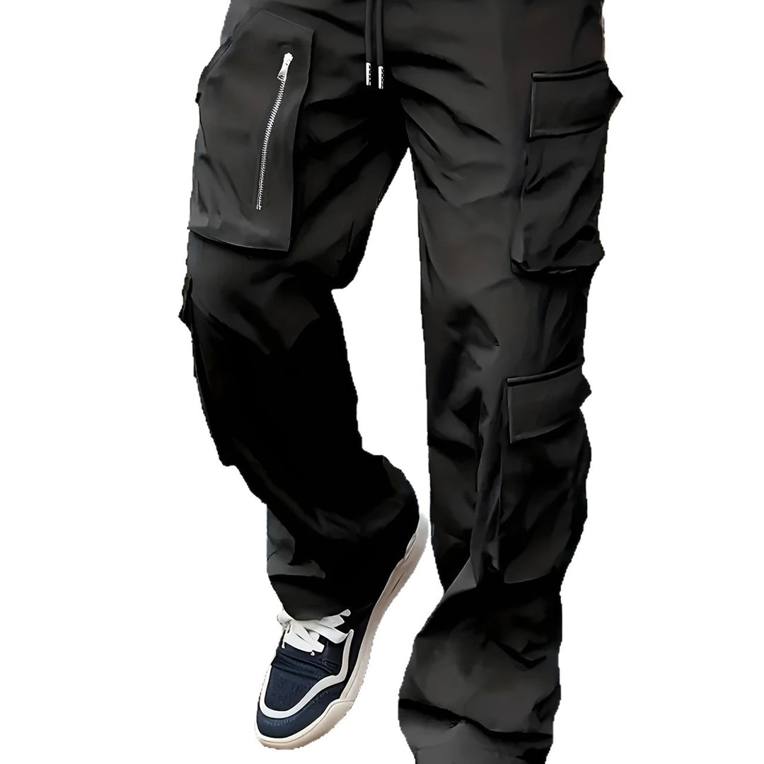 Herren Multifunktionale Cargohose mit großen Klapp‑ und Reißverschlusstaschen sowie Kordelzug Nord Taschen