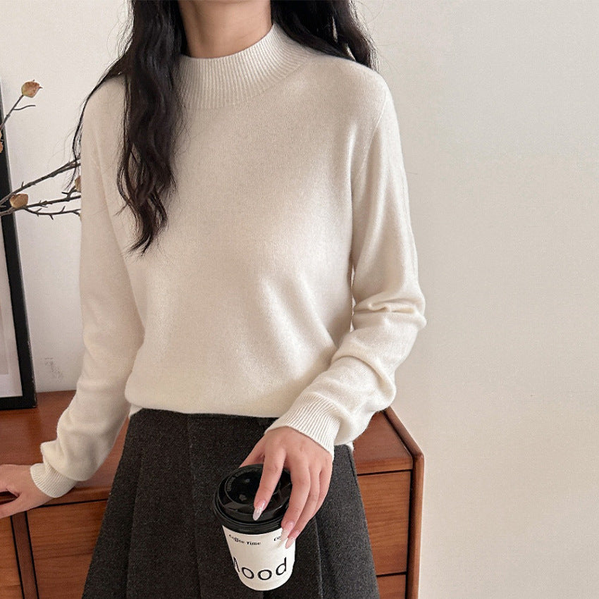 Damen Feiner Feinstrick-Pullover mit kurzem Stehkragen und Kaschmir-Optik Nord Taschen