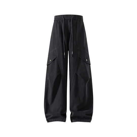 Herren weite Utility-Cargo-Hose mit Tunnelzugbund und großen Klappentaschen Nord Taschen