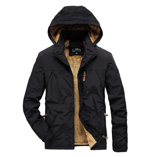 Herren Thermo-Hybrid Kapuzenblouson mit durchgehendem Teddyfleece-Innenfutter und wasserabweisender Außenhülle Nord Taschen
