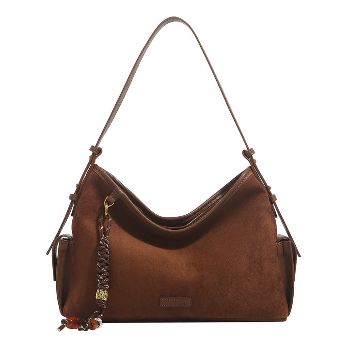 Damen Hobo-Tasche aus hochwertigem Wildleder mit elegantem Kettenanhänger Nord Taschen