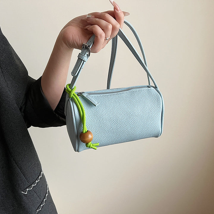 Damen Umhängetasche aus hochwertigem Kunstleder mit buntem Kordelzug Nord Taschen