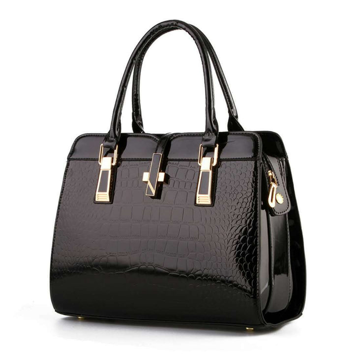 Damen Handtasche mit luxuriösem Krokodilleder-Look und goldenen Akzenten Nord Taschen