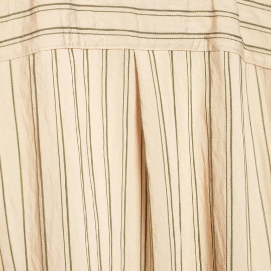Damen Gestreifte Hemdbluse mit Stehkragen und Tunnelzug Nord Taschen