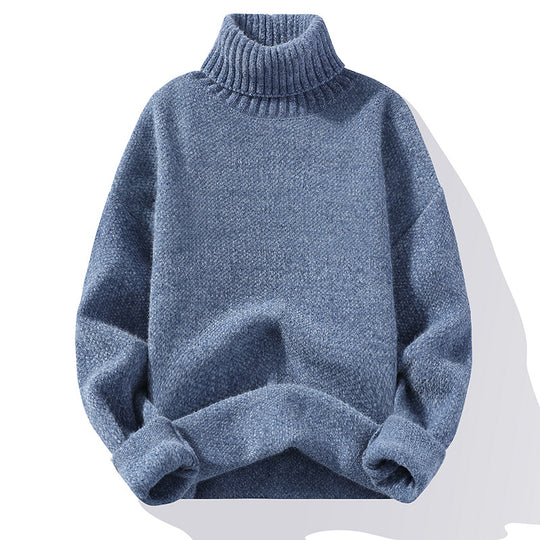 Herren Rollkragenpullover aus Bouclé-Feinstrick mit gerippten Bündchen Nord Taschen