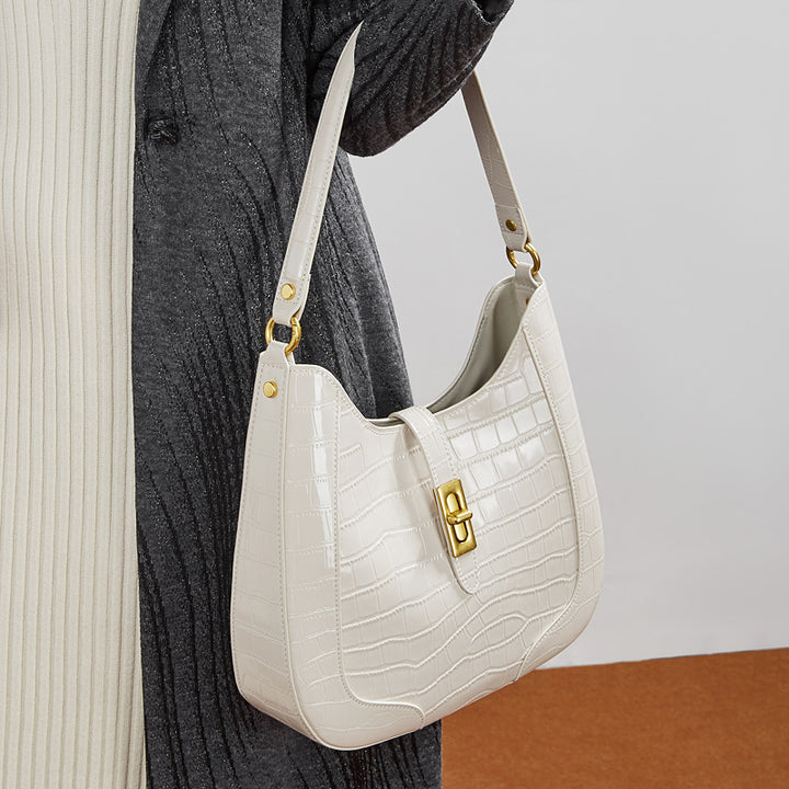 Damen Hobo-Tasche aus hochwertigem Kunstleder mit edlem Krokodil-Design Nord Taschen
