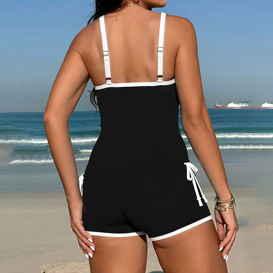 Damen Sportliches Tankini-Set mit hochgezogenem Schnitt und verstellbaren Bändern Nord Taschen