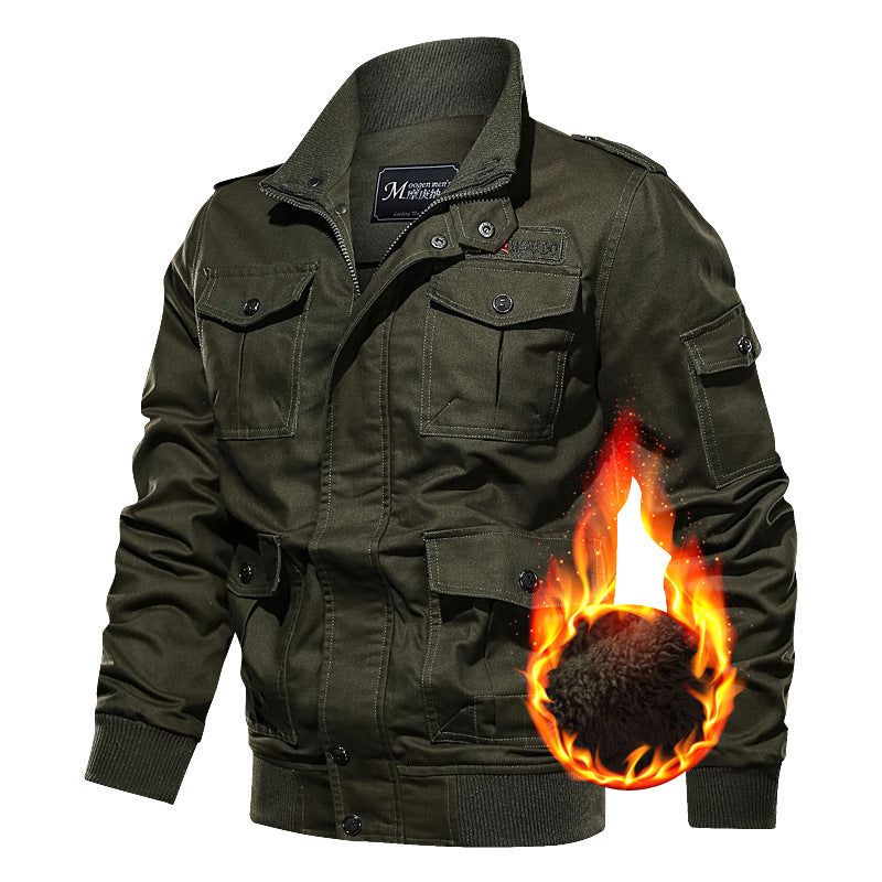 Herren Modische Utility-Jacke mit Fleece-Futter Nord Taschen