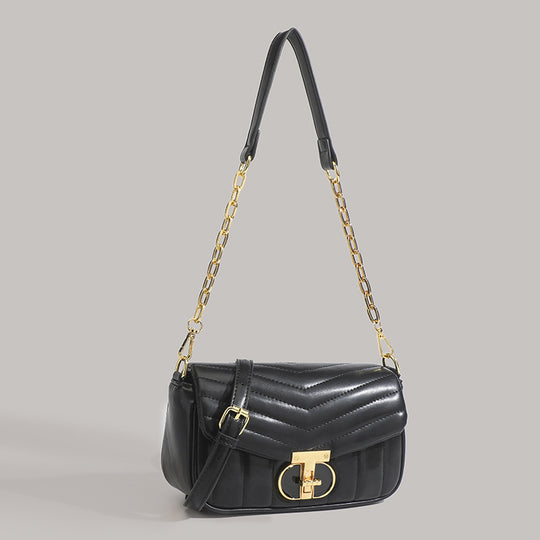 Damen Umhängetasche mit eleganter Steppung und luxuriösem Kettenverschluss Nord Taschen